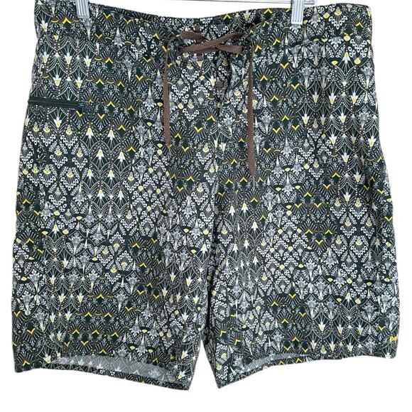 Patagonia Other - Patagonia Swim Trunks Mens Green Yellow Floral Bathing Suit Board Shorts Size 36